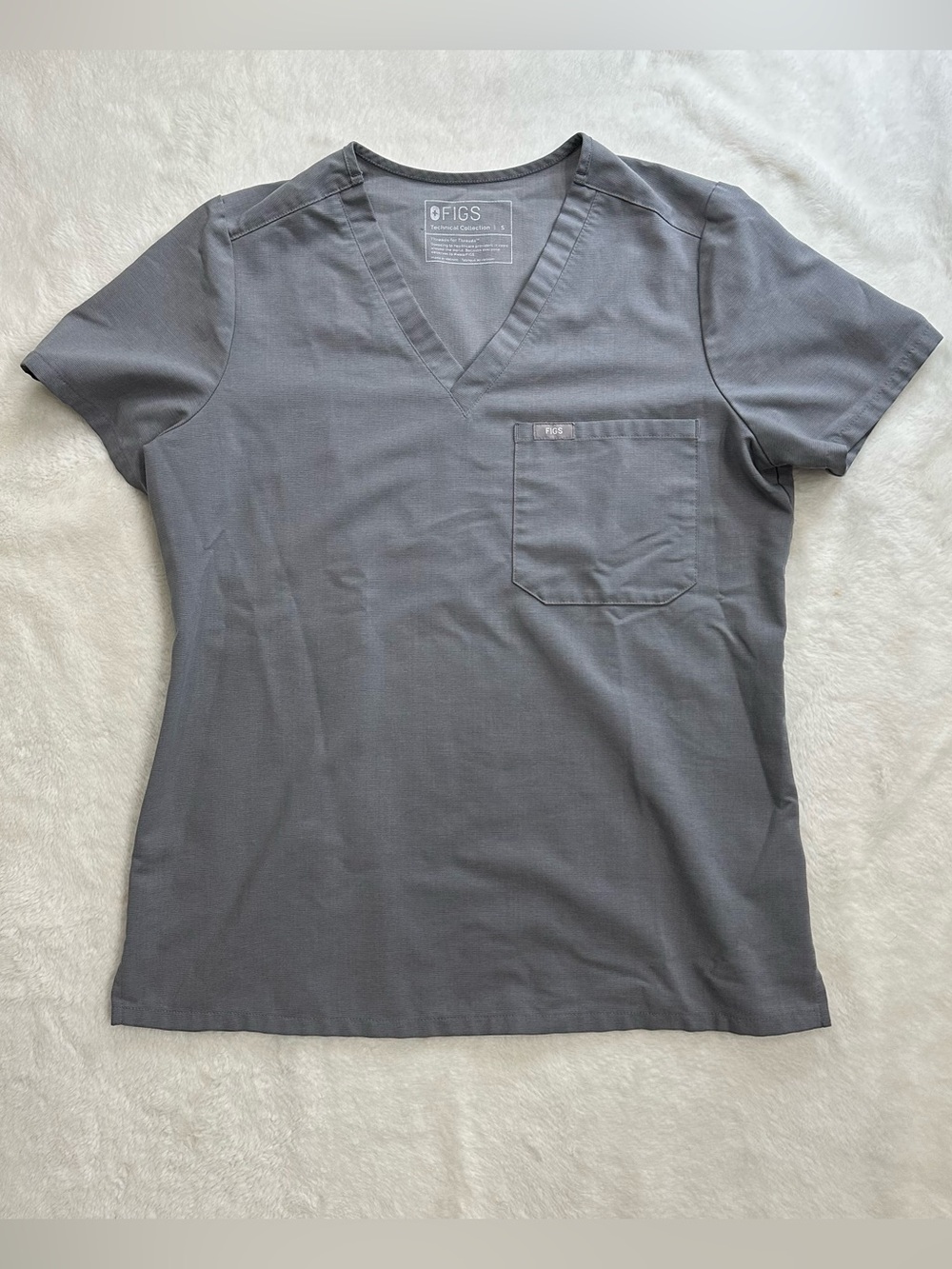 FIGS Graphite Grey Catarina One-Pocket Scrub Top - Size Small